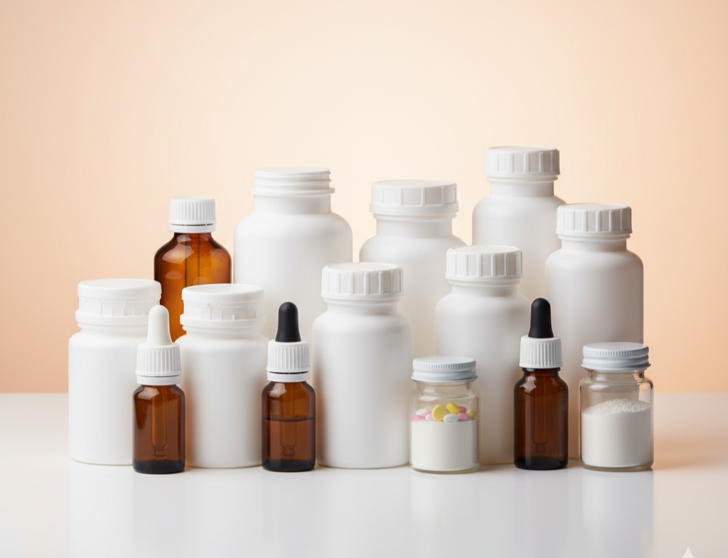 Pharmaceutical amber glass bottles and chemical containers in New Delhi and Ghaziabad